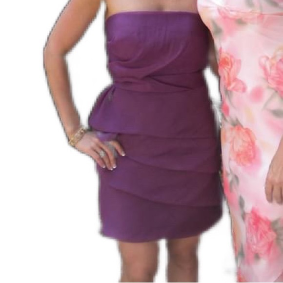 MAX & CLEO |  Strapless Short Dress  | Fushia | Size: 4 - Picture 3 of 12